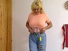 Blonde mature slut fucking and sucking